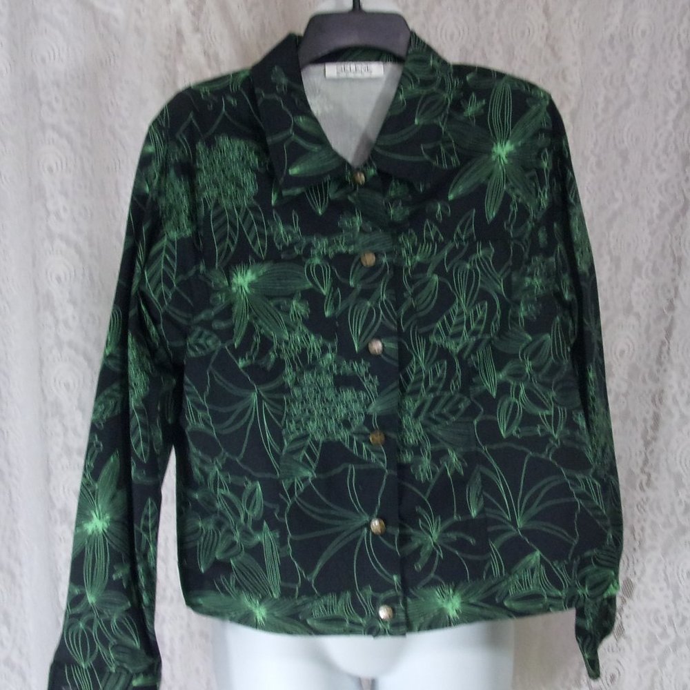 Selene Sport Jacket Jean Style Black Mint Green